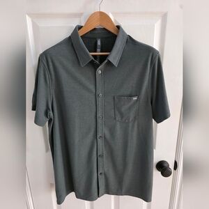 Vuori Smoked Beryl Short-Sleeve Ace Button Down Shirt.